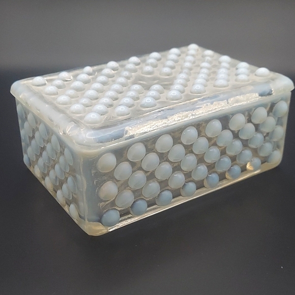 Fenton Other - Vintage MCM Fenton Glass Hobnail French Opalescent Trinket Box with Lid